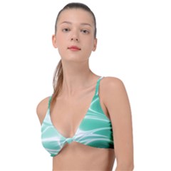 Biscay Green Glow Knot Up Bikini Top by SpinnyChairDesigns