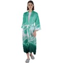 Biscay Green Glow Maxi Satin Kimono View1