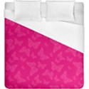 Magenta Pink Butterflies Pattern Duvet Cover (King Size) View1