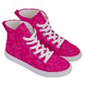 Magenta Pink Butterflies Pattern Women s Hi-Top Skate Sneakers View3