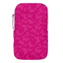 Magenta Pink Butterflies Pattern Waist Pouch (small) by SpinnyChairDesigns