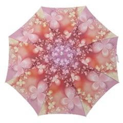 Boho Pastel Pink Floral Print Straight Umbrellas by SpinnyChairDesigns