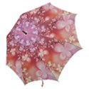 Boho Pastel Pink Floral Print Hook Handle Umbrellas (Medium) View2