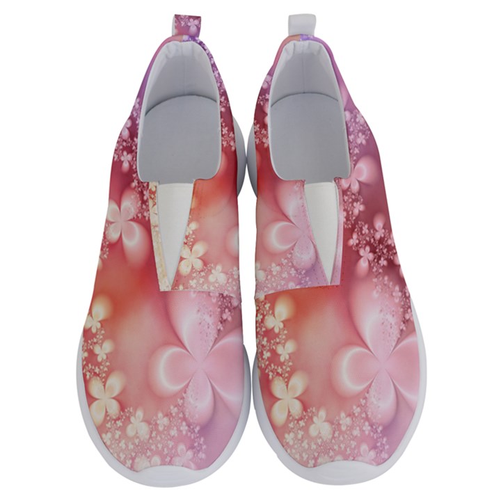 Boho Pastel Pink Floral Print No Lace Lightweight Shoes