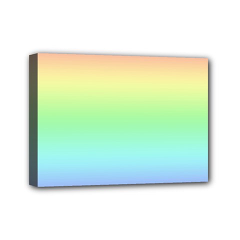 Pastel Rainbow Ombre Mini Canvas 7  X 5  (stretched) by SpinnyChairDesigns