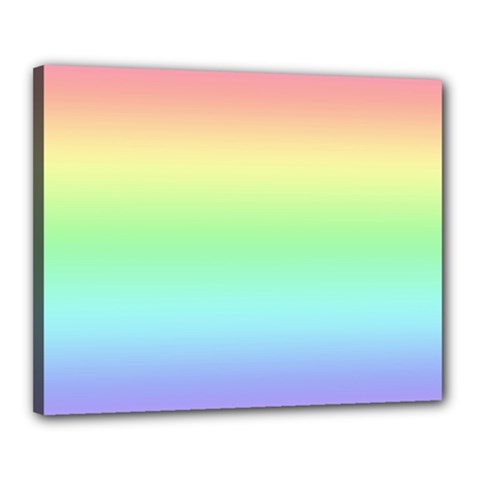 Pastel Rainbow Ombre Canvas 20  X 16  (stretched) by SpinnyChairDesigns