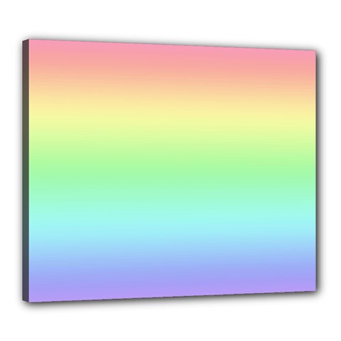 Pastel Rainbow Ombre Canvas 24  X 20  (stretched) by SpinnyChairDesigns