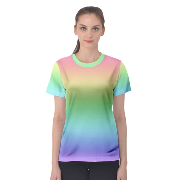 Pastel Rainbow Ombre Women s Sport Mesh Tee