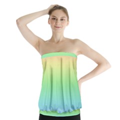 Pastel Rainbow Ombre Strapless Top by SpinnyChairDesigns