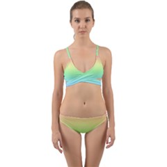 Pastel Rainbow Ombre Wrap Around Bikini Set by SpinnyChairDesigns