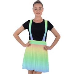 Pastel Rainbow Ombre Velvet Suspender Skater Skirt by SpinnyChairDesigns