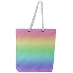 Pastel Rainbow Ombre Full Print Rope Handle Tote (large) by SpinnyChairDesigns