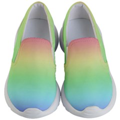 Pastel Rainbow Ombre Kids Lightweight Slip Ons by SpinnyChairDesigns