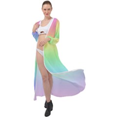 Pastel Rainbow Ombre Maxi Chiffon Beach Wrap by SpinnyChairDesigns