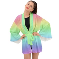 Pastel Rainbow Ombre Long Sleeve Kimono by SpinnyChairDesigns