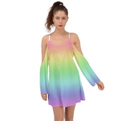 Pastel Rainbow Ombre Kimono Sleeves Boho Dress by SpinnyChairDesigns