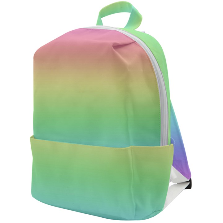 Pastel Rainbow Ombre Zip Up Backpack