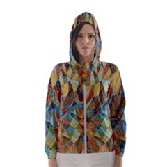 Boho Colorful Mosaic Women s Hooded Windbreaker by SpinnyChairDesigns