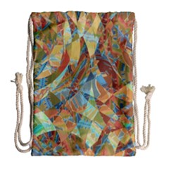 Boho Colorful Mosaic Drawstring Bag (large) by SpinnyChairDesigns