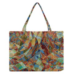 Boho Colorful Mosaic Zipper Medium Tote Bag by SpinnyChairDesigns