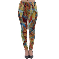 Boho Colorful Mosaic Lightweight Velour Leggings by SpinnyChairDesigns