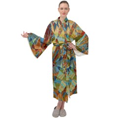 Boho Colorful Mosaic Maxi Velour Kimono by SpinnyChairDesigns