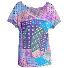 Boho Patchwork Women s Oversized Tee by SpinnyChairDesigns