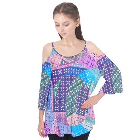 Boho Patchwork Flutter Tees by SpinnyChairDesigns