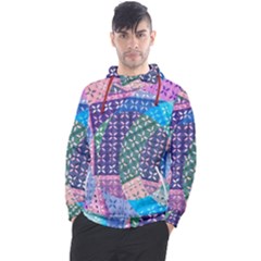 Boho Patchwork Men s Pullover Hoodie by SpinnyChairDesigns