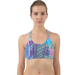 Boho Patchwork Back Web Sports Bra by SpinnyChairDesigns