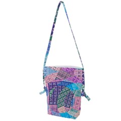 Boho Patchwork Folding Shoulder Bag by SpinnyChairDesigns