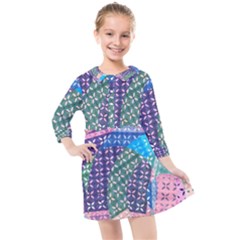 Boho Patchwork Kids  Quarter Sleeve Shirt Dress by SpinnyChairDesigns