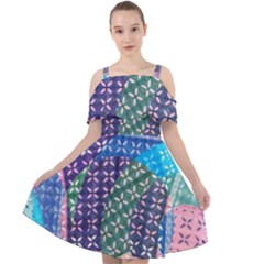 Boho Patchwork Cut Out Shoulders Chiffon Dress by SpinnyChairDesigns