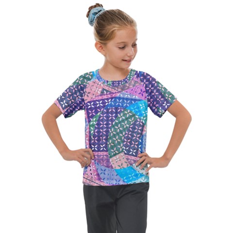 Boho Patchwork Kids  Mesh Piece Tee by SpinnyChairDesigns