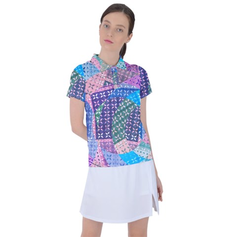 Boho Patchwork Women s Polo Tee by SpinnyChairDesigns