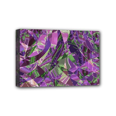 Boho Violet Mosaic Mini Canvas 6  X 4  (stretched) by SpinnyChairDesigns