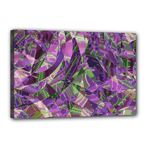 Boho Violet Mosaic Canvas 18  X 12  (stretched) by SpinnyChairDesigns