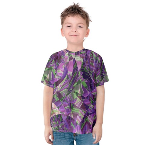 Boho Violet Mosaic Kids  Cotton Tee by SpinnyChairDesigns