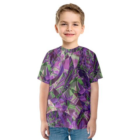 Boho Violet Mosaic Kids  Sport Mesh Tee by SpinnyChairDesigns