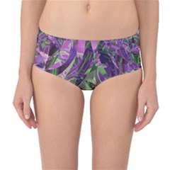 Boho Violet Mosaic Mid-waist Bikini Bottoms by SpinnyChairDesigns