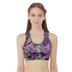 Boho Violet Mosaic Sports Bra With Border by SpinnyChairDesigns