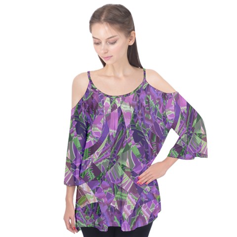 Boho Violet Mosaic Flutter Tees by SpinnyChairDesigns