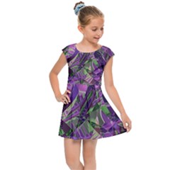 Boho Violet Mosaic Kids  Cap Sleeve Dress by SpinnyChairDesigns