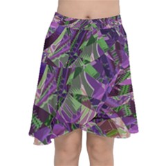 Boho Violet Mosaic Chiffon Wrap Front Skirt by SpinnyChairDesigns