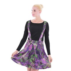 Boho Violet Mosaic Suspender Skater Skirt by SpinnyChairDesigns