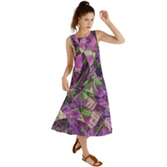 Boho Violet Mosaic Summer Maxi Dress by SpinnyChairDesigns