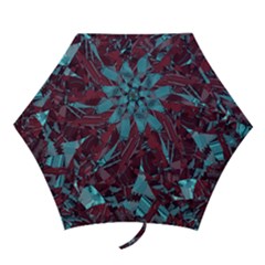 Boho Teal Wine Mosaic Mini Folding Umbrellas by SpinnyChairDesigns