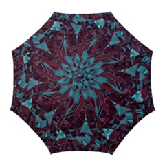 Boho Teal Wine Mosaic Golf Umbrellas by SpinnyChairDesigns