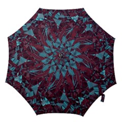 Boho Teal Wine Mosaic Hook Handle Umbrellas (medium) by SpinnyChairDesigns