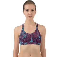 Boho Teal Wine Mosaic Back Web Sports Bra by SpinnyChairDesigns